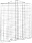 vidaXL Gabione mit Hochbogen 200x30x220/240 cm Verzinktes Eisen 153391