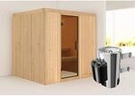 Karibu Sauna Dilja mit Ofen integrierte Stg.Natur