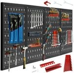 CCLIFE Werkzeugwand Lochwand 4 tlg Inkl. 52-Teiligem Metall Werkzeuglochwand...