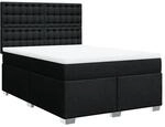 vidaXL Boxspringbett mit Matratze Schwarz 160x200 cm Stoff 3292855
