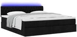 vidaXL Ottomane Bett mit Matratze & LEDs Schwarz 180x200 cm Stoff 3312411