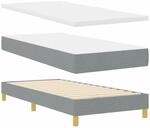 vidaXL Boxspringbett mit Matratze Hellgrau 190 x 90 cm Polyester 3341328