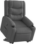 vidaXL Relaxsessel mit Aufstehhilfe Dunkelgrau Stoff 3206574