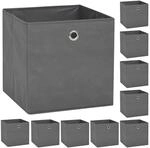 vidaXL Aufbewahrungsboxen 10 Stk Vliesstoff 32 x 32 x 32 cm Grau 245748
