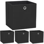 vidaXL Aufbewahrungsboxen 4 Stk Vliesstoff 32x32x32 cm Schwarz 245745