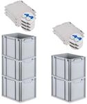 PROREGAL Spar Set 5x Eurobox Nextgen Economy Mit Scharnierdeckel & Blauen