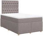 vidaXL Boxspringbett mit Matratze Taupe 120x200 cm Stoff 3293558