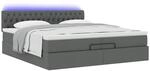 vidaXL Ottoman-Bett mit Matratzen und LEDs Dunkelgrau 200x200 cm Stoff 3312417