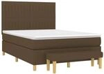 vidaXL Boxspringbett mit Matratze Dunkelbraun 140x200 cm Stoff 3137320