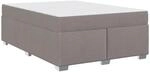 vidaXL Bettrahmen mit Matratze Taupe 140 x 200 cm Stoff 3399191