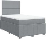 vidaXL Boxspringbett mit Matratze Hellgrau 120x190 cm Stoff 3291600