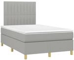 vidaXL Boxspringbett mit Matratze Hellgrau 120x190 cm Stoff 3269944