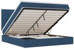 vidaXL Ottoman-Bett mit Matratze Blau 160x200 cm Stoff 3313174