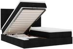 vidaXL Ottoman-Bett mit Matratzen Schwarz 160x200 cm Stoff 3313687