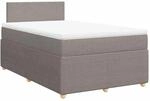 vidaXL Boxspringbett mit Matratze Taupe 120x200 cm Stoff 3289720
