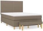 vidaXL Boxspringbett mit Matratze Taupe 140x200 cm Stoff1399789