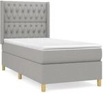 vidaXL Boxspringbett mit Matratze Hellgrau 90x200 cm Stoff1379452