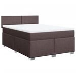 vidaXL Boxspringbett mit Matratze Dunkelbraun 140x200 cm Stoff 3285907