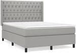vidaXL Boxspringbett mit Matratze Hellgrau 140x190 cm Stoff1394778