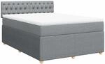 vidaXL Boxspringbett mit Matratze Hellgrau 140x190 cm Stoff 3289758