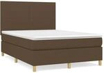 vidaXL Boxspringbett mit Matratze Dunkelbraun 140x200 cm Stoff 3142180