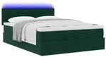 vidaXL Ottoman-Bett mit Matratze & LEDs Dunkelgr&uuml;n 140x190 cm Samt 3312551
