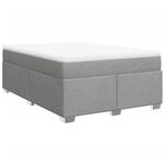 vidaXL Boxspringbett mit Matratze Hellgrau 140x190 cm Stoff 3285130