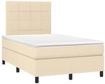 vidaXL Boxspringbett mit Matratze Creme 120x190 cm Stoff 3269886
