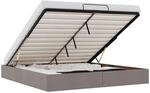 vidaXL Ottoman-Bett ohne Matratze Taupe 200x200 cm Stoff 3310907