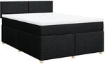 vidaXL Boxspringbett mit Matratze Schwarz 140x190 cm Stoff 3286670