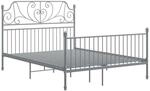 vidaXL Bettgestell Grau Metall 140x200 cm Modell 6723143