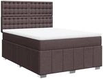 vidaXL Boxspringbett mit Matratze Dunkelbraun 140x200 cm Stoff 3294008