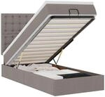 vidaXL Ottoman-Bett mit Matratze & LEDs Taupe 80x200 cm Stoff 3314131