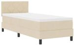vidaXL Boxspringbett mit Matratze Creme 80 x 200 cm Stoff 3338725