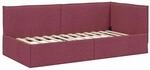 vidaXL Eckbettgestell mit Kopfteil Weinrot 100 x 200 cm Stoff 42016474