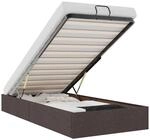 vidaXL Ottoman-Bett ohne Matratze Dunkelbraun 90x190 cm Stoff 3310843