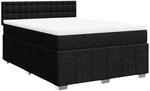 vidaXL Boxspringbett mit Matratze Schwarz 140x190 cm Stoff 3289379