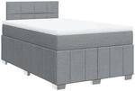 vidaXL Boxspringbett mit Matratze Hellgrau 120x190 cm Stoff 3289307