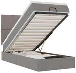 vidaXL Ottomane Bett mit Matratze und LEDs Taupe 90x200 cm Stoff 3313896
