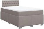 vidaXL Boxspringbett mit Matratze Taupe 120x200 cm Stoff2105523