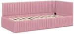 vidaXL Eckbettgestell mit Kopfteil Rosa 90 x 190 cm Samt 42016259