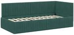 vidaXL Eckbettgestell mit Kopfteil Dunkelgr&uuml;n 90 x 200 cm Stoff 42016268