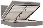 vidaXL Ottoman-Bett mit Matratze & LEDs Taupe 180x200 cm Stoff 3313945