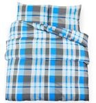 vidaXL Bettw&auml;sche-Set Blau und Grau 200x200 cm Baumwolle 136066