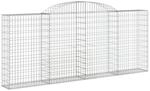 vidaXL Gabionen mit Hochbogen 13 Stk 300x30x120/140cm Verzinktes Eisen 3146550