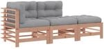 vidaXL 3-tlg Garten-Lounge-Set mit Kissen Massivholz Douglasie