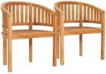 vidaXL Bananenst&uuml;hle 2 Stk Massivholz Teak 48019