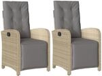 vidaXL Gartensessel mit Fu&szlig;teil 2 Stk Verstellbar Poly Rattan 365197