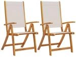 vidaXL Gartenst&uuml;hle 2 Stk Klappbar Massivholz Akazie und Textilene 4008421