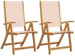 vidaXL Gartenst&uuml;hle 2 Stk Klappbar Massivholz Akazie und Textilene 4008420